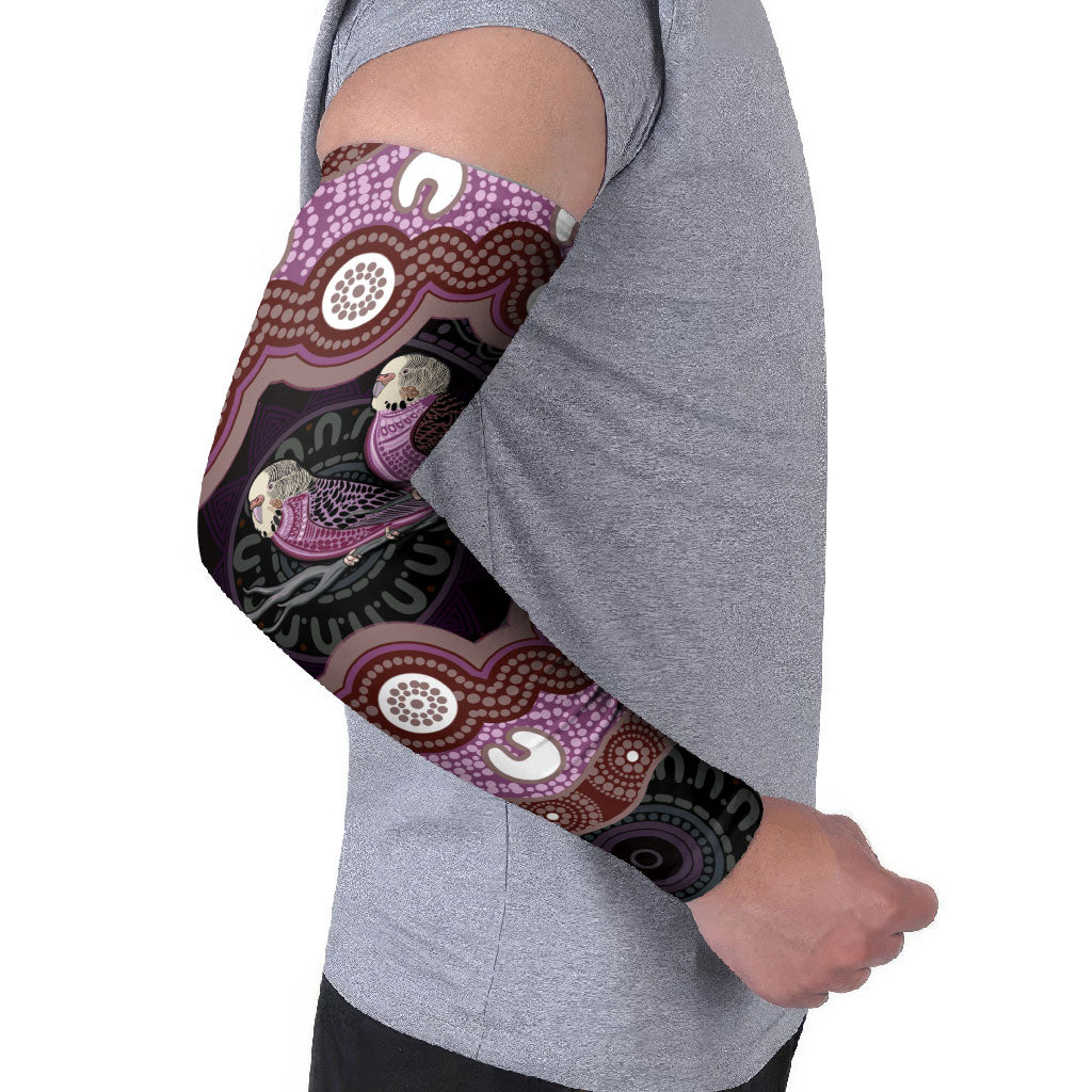 Purple Budgerigar Australia Indigenous Art Arm Sleeves