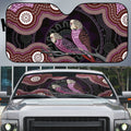 Purple Budgerigar Australia Indigenous Art Auto Sun Shade