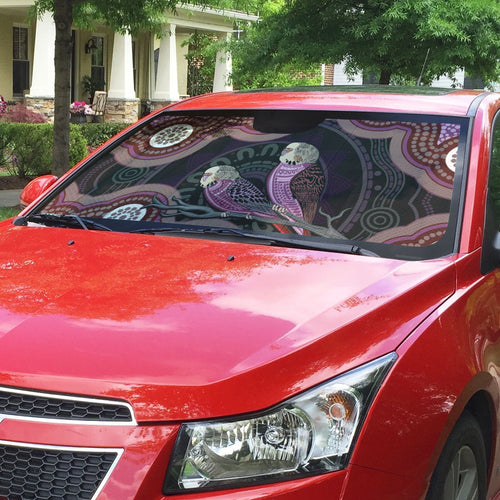 Purple Budgerigar Australia Indigenous Art Auto Sun Shade