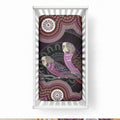 Purple Budgerigar Australia Indigenous Art Baby Bed Cover