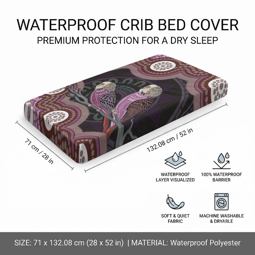 Purple Budgerigar Australia Indigenous Art Baby Bed Cover