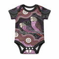 Purple Budgerigar Australia Indigenous Art Baby Onesie