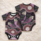 Purple Budgerigar Australia Indigenous Art Baby Onesie