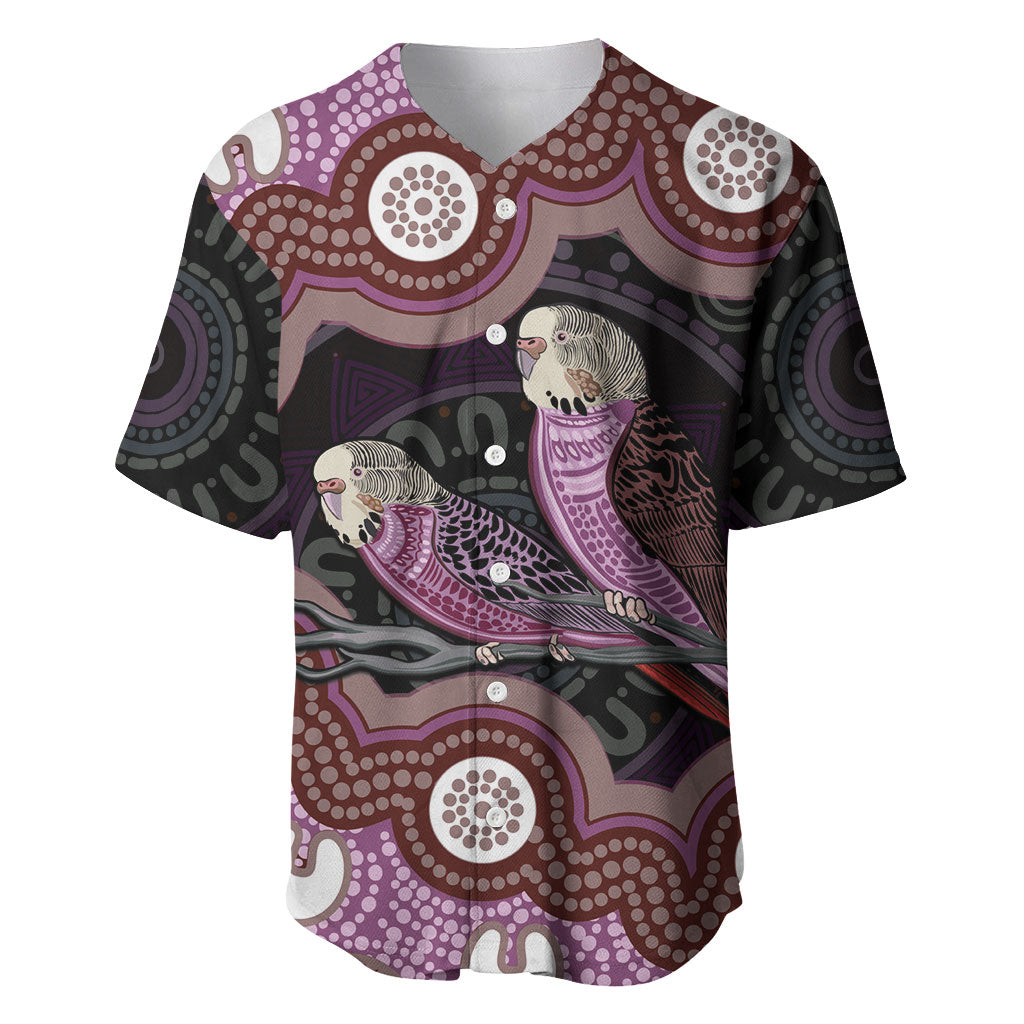 Purple Budgerigar Australia Indigenous Art Baseball Jersey