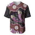 Purple Budgerigar Australia Indigenous Art Baseball Jersey
