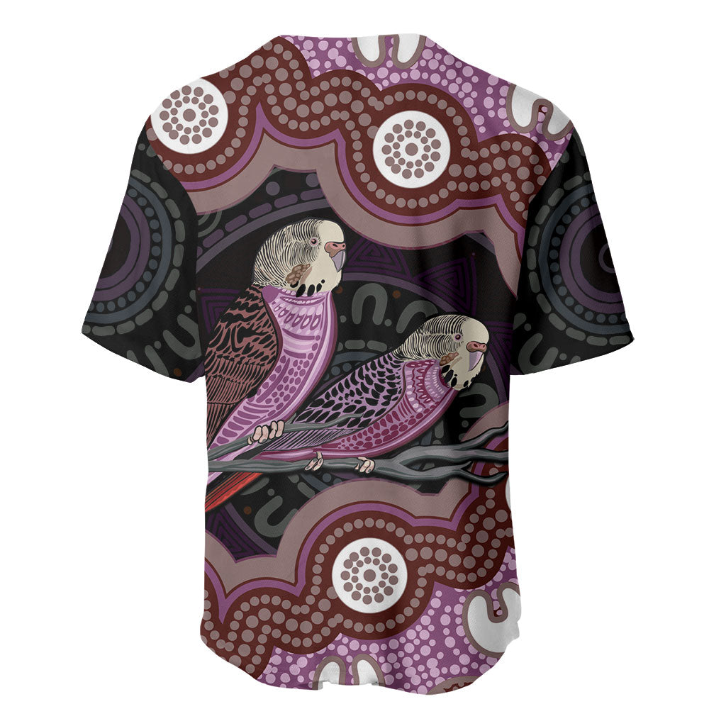Purple Budgerigar Australia Indigenous Art Baseball Jersey