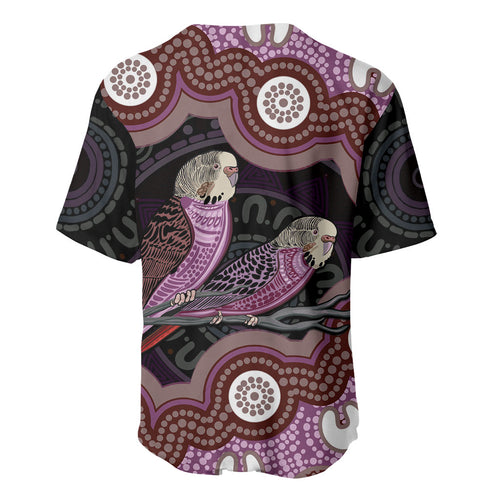 Purple Budgerigar Australia Indigenous Art Baseball Jersey