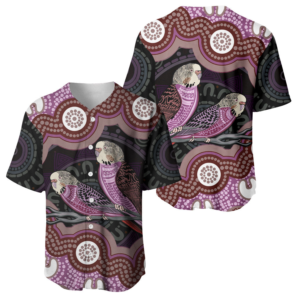 Purple Budgerigar Australia Indigenous Art Baseball Jersey