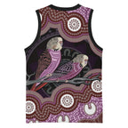 Purple Budgerigar Australia Indigenous Art Basketball Jersey