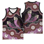 Purple Budgerigar Australia Indigenous Art Basketball Jersey