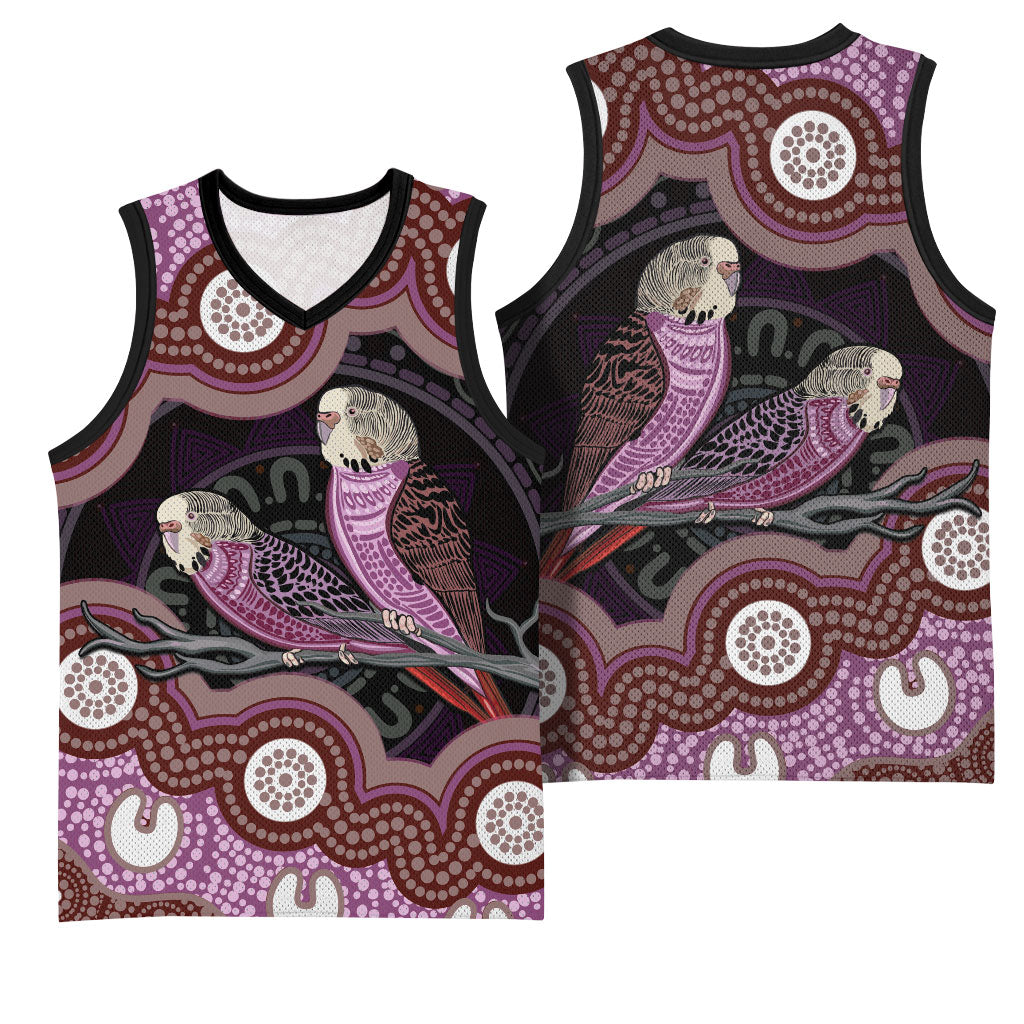 Purple Budgerigar Australia Indigenous Art Basketball Jersey