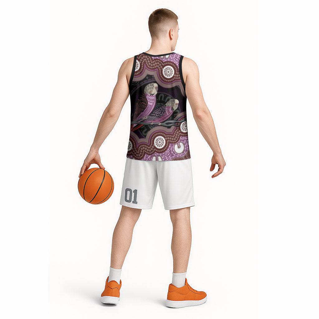 Purple Budgerigar Australia Indigenous Art Basketball Jersey