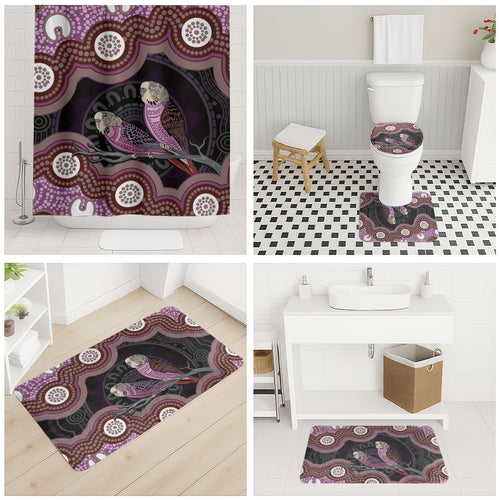 Purple Budgerigar Australia Indigenous Art Bathroom Set
