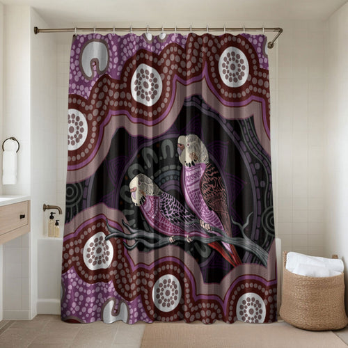 Purple Budgerigar Australia Indigenous Art Bathroom Set
