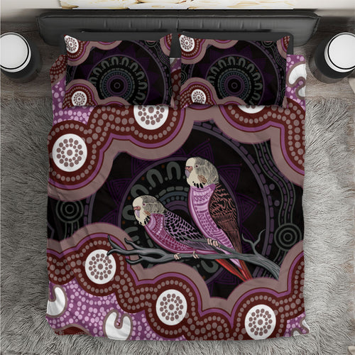 Purple Budgerigar Australia Indigenous Art Bedding Set
