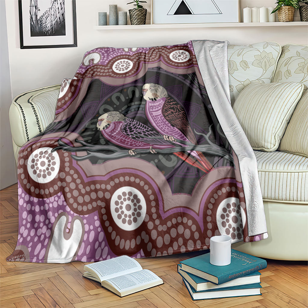 Purple Budgerigar Australia Indigenous Art Blanket