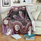 Purple Budgerigar Australia Indigenous Art Blanket