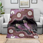 Purple Budgerigar Australia Indigenous Art Blanket