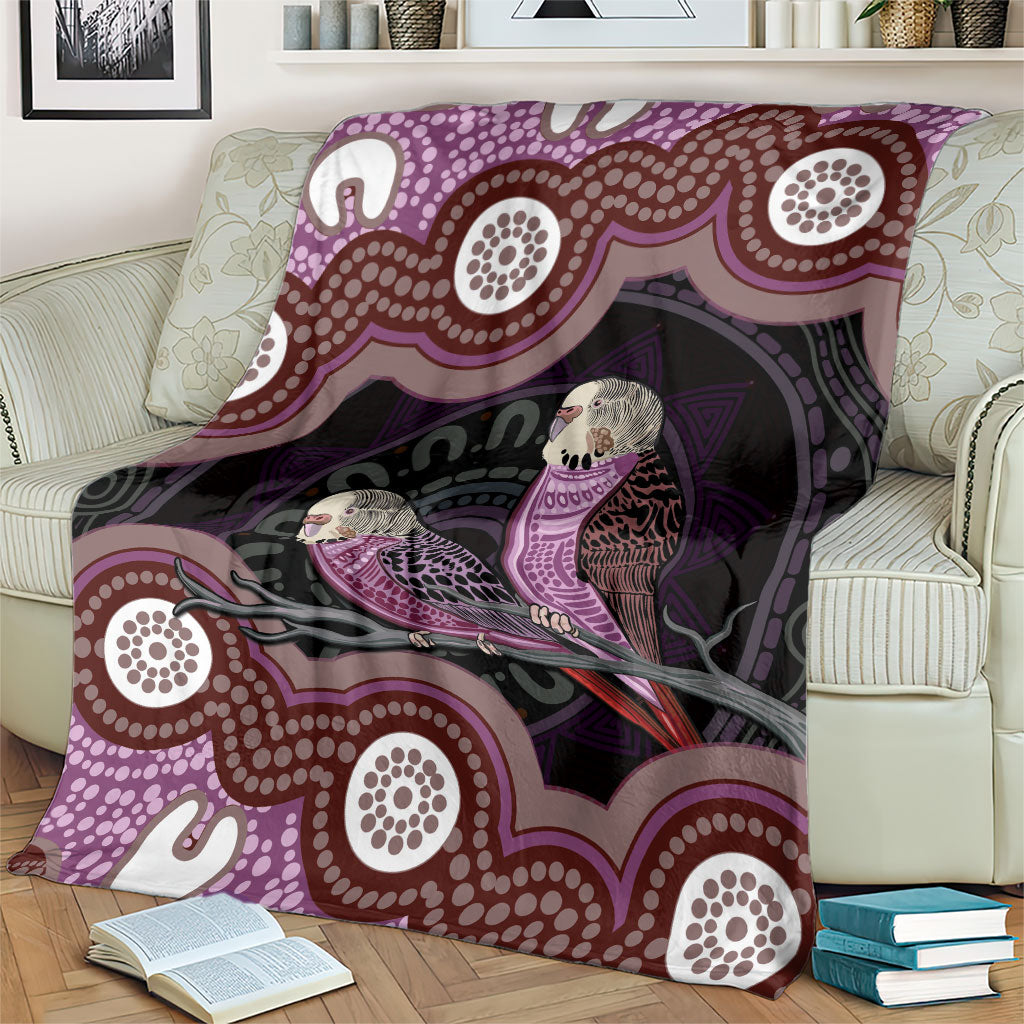 Purple Budgerigar Australia Indigenous Art Blanket