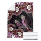 Purple Budgerigar Australia Indigenous Art Blanket