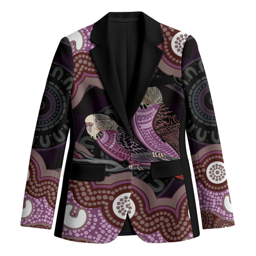 Purple Budgerigar Australia Indigenous Art Blazer