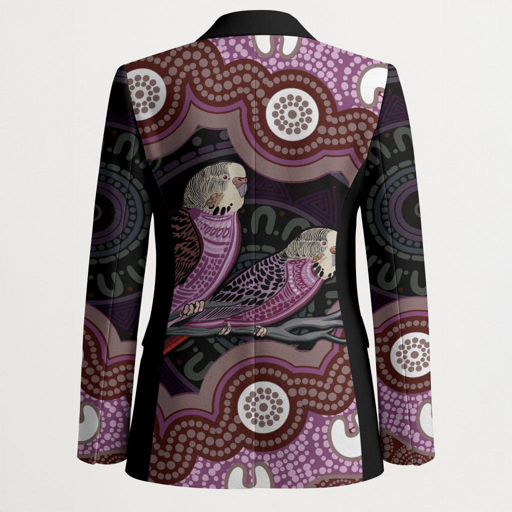 Purple Budgerigar Australia Indigenous Art Blazer