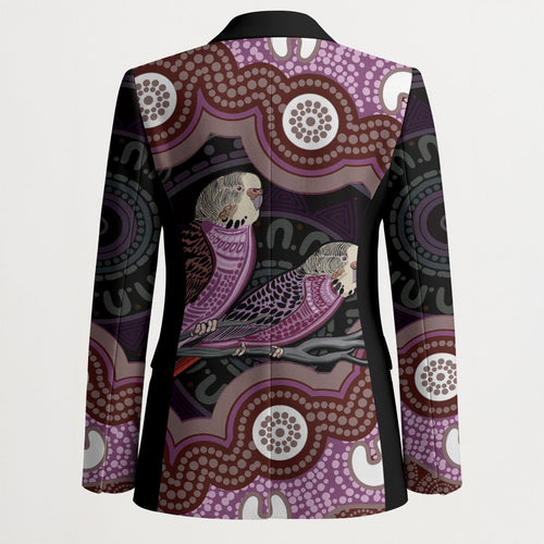 Purple Budgerigar Australia Indigenous Art Blazer