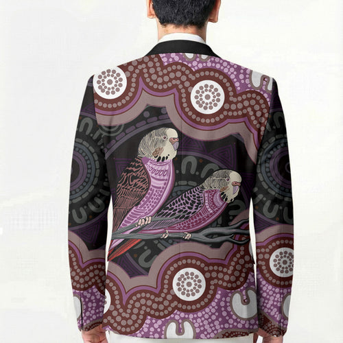Purple Budgerigar Australia Indigenous Art Blazer