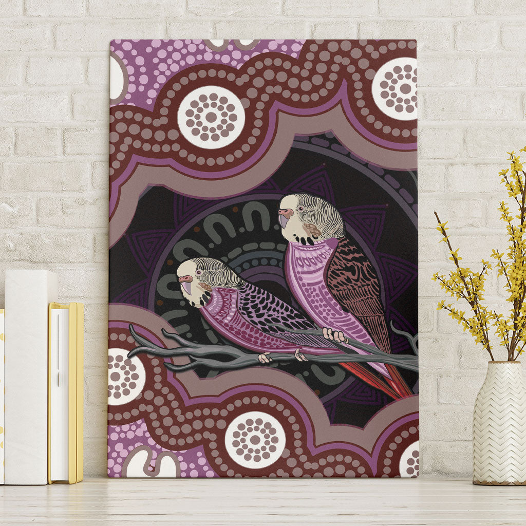 Purple Budgerigar Australia Indigenous Art Canvas Wall Art