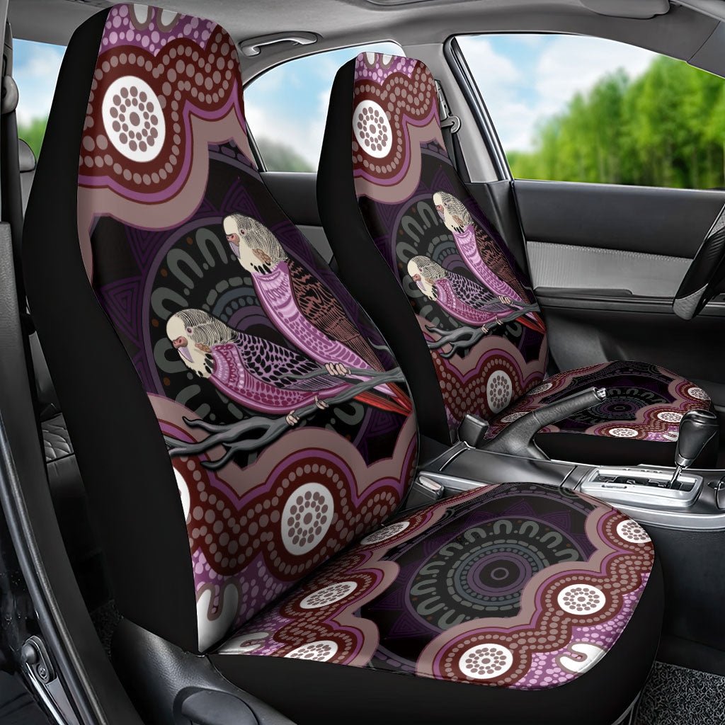 Purple Budgerigar Australia Indigenous Art Car Seat Cover