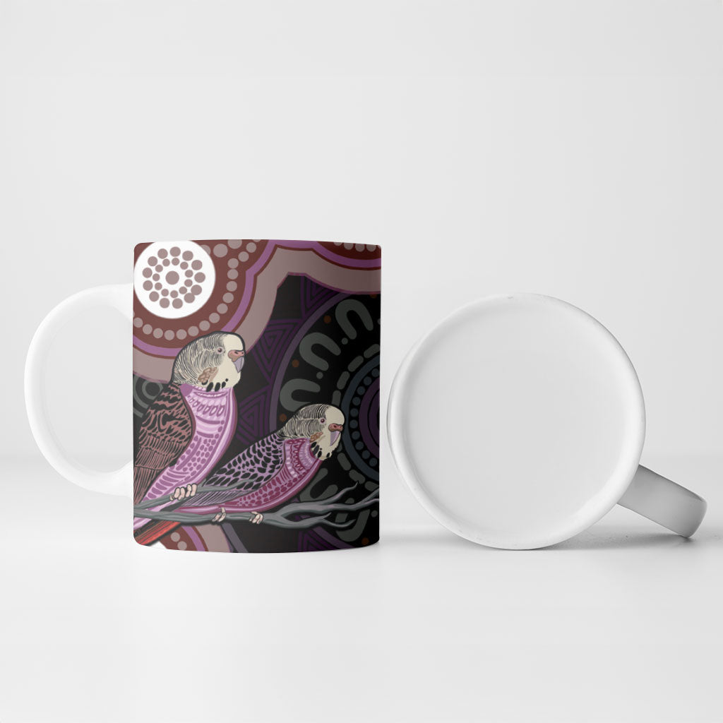 Purple Budgerigar Australia Indigenous Art Ceramic Mug
