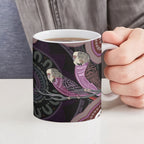 Purple Budgerigar Australia Indigenous Art Ceramic Mug