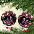 Purple Budgerigar Australia Indigenous Art Ceramic Ornament