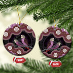 Purple Budgerigar Australia Indigenous Art Ceramic Ornament