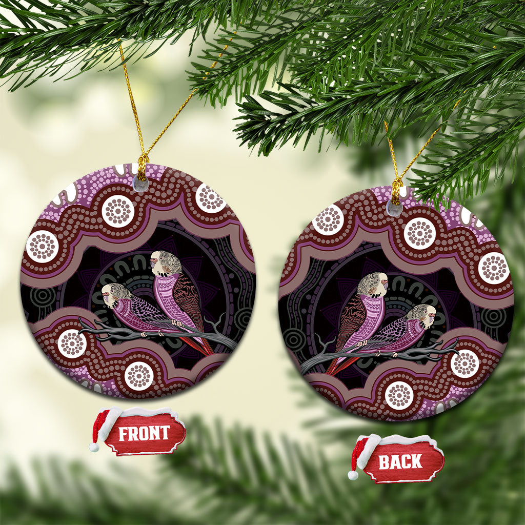 Purple Budgerigar Australia Indigenous Art Ceramic Ornament