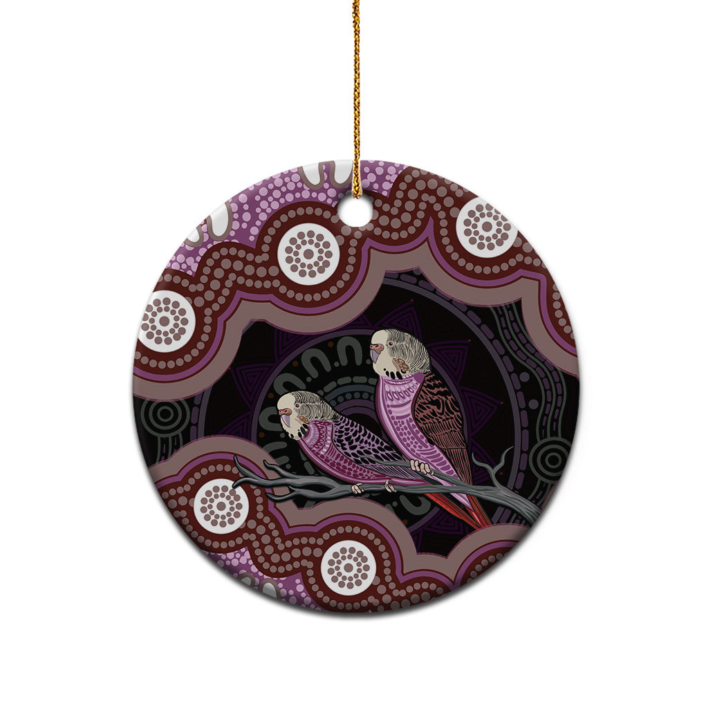 Purple Budgerigar Australia Indigenous Art Ceramic Ornament