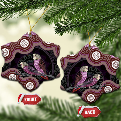 Purple Budgerigar Australia Indigenous Art Ceramic Ornament