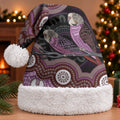 Purple Budgerigar Australia Indigenous Art Christmas Santa Hat