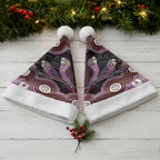 Purple Budgerigar Australia Indigenous Art Christmas Santa Hat