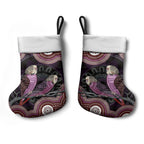 Purple Budgerigar Australia Indigenous Art Christmas Stocking
