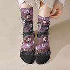Purple Budgerigar Australia Indigenous Art Crew Socks