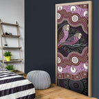 Purple Budgerigar Australia Indigenous Art Door Cover