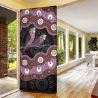 Purple Budgerigar Australia Indigenous Art Door Cover