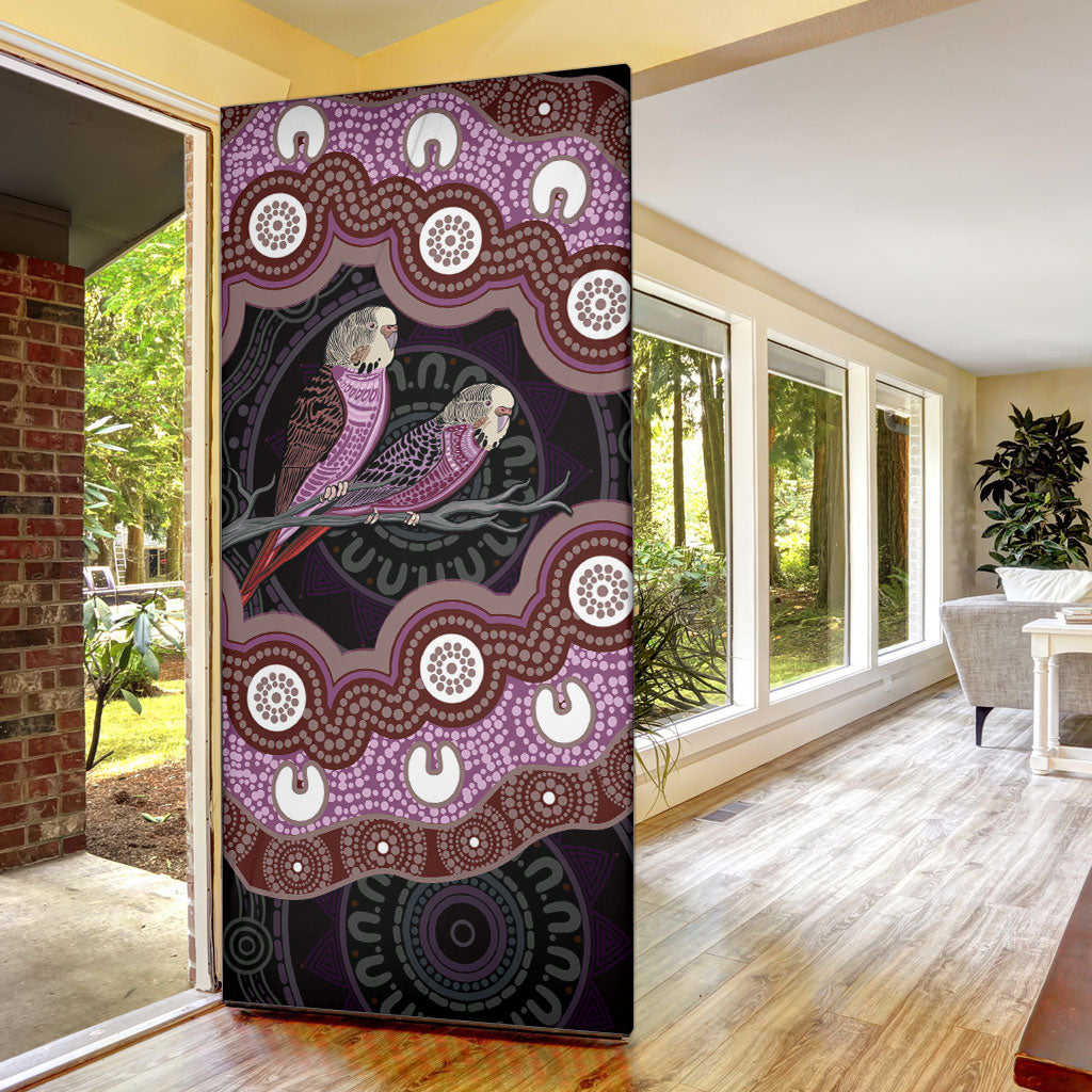 Purple Budgerigar Australia Indigenous Art Door Cover
