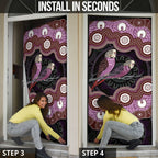 Purple Budgerigar Australia Indigenous Art Door Cover