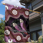 Purple Budgerigar Australia Indigenous Art Garden Flag