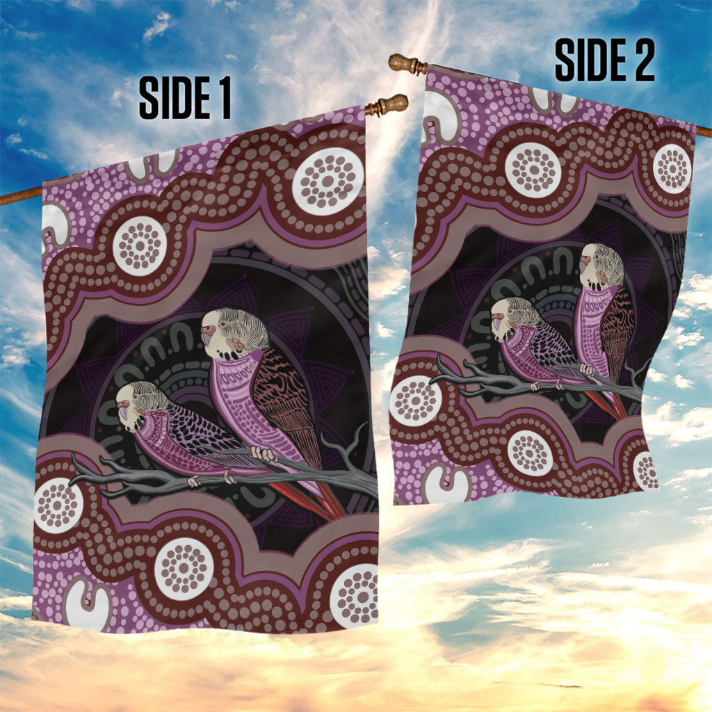 Purple Budgerigar Australia Indigenous Art Garden Flag