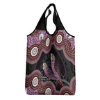 Purple Budgerigar Australia Indigenous Art Grocery Bag