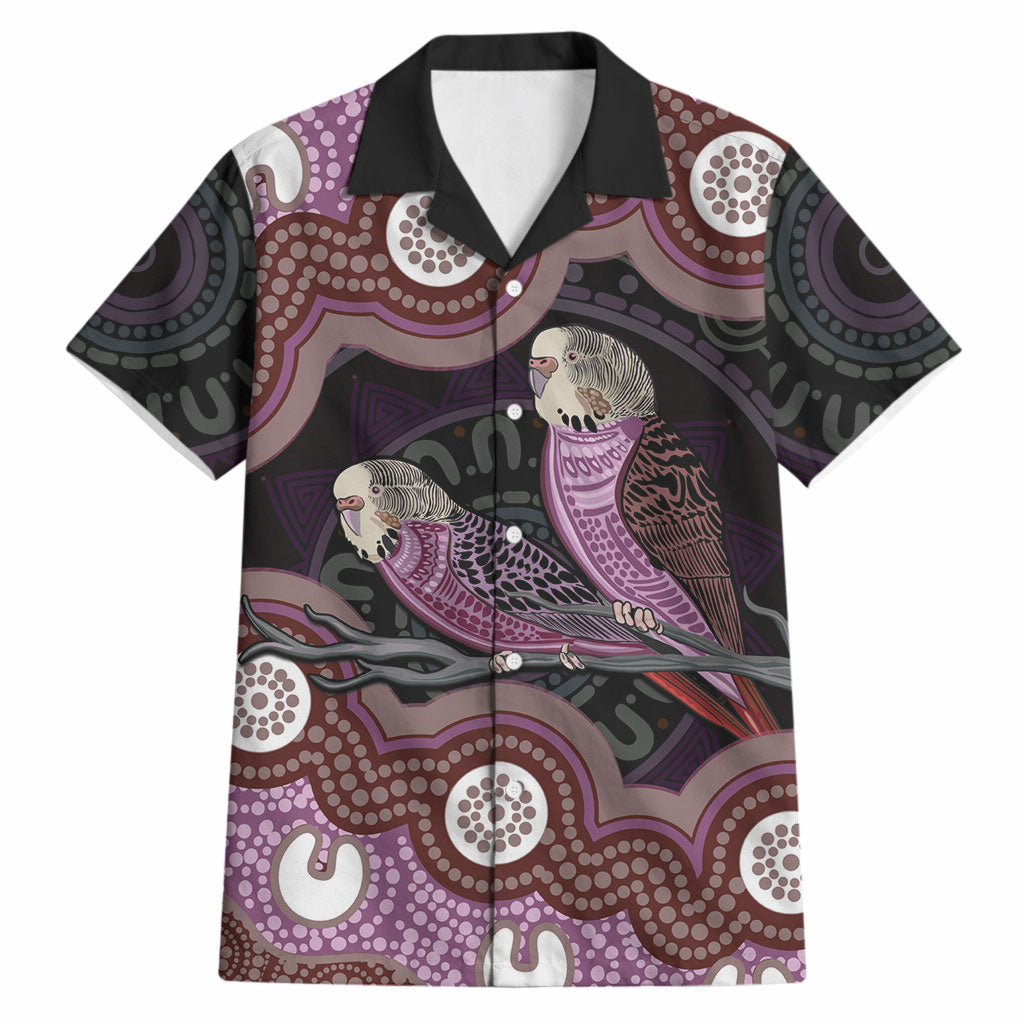 Purple Budgerigar Australia Indigenous Art Hawaiian Shirt
