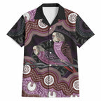 Purple Budgerigar Australia Indigenous Art Hawaiian Shirt